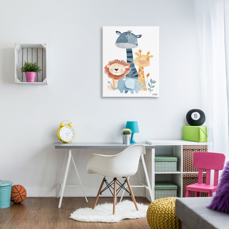 "Gentle Nursery Animals" par RB sur toile, H 40 po x l 30 po