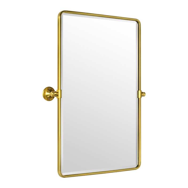 Miroir mural de salle de bain Woodvale, Or brossé, 35 po x 23 po