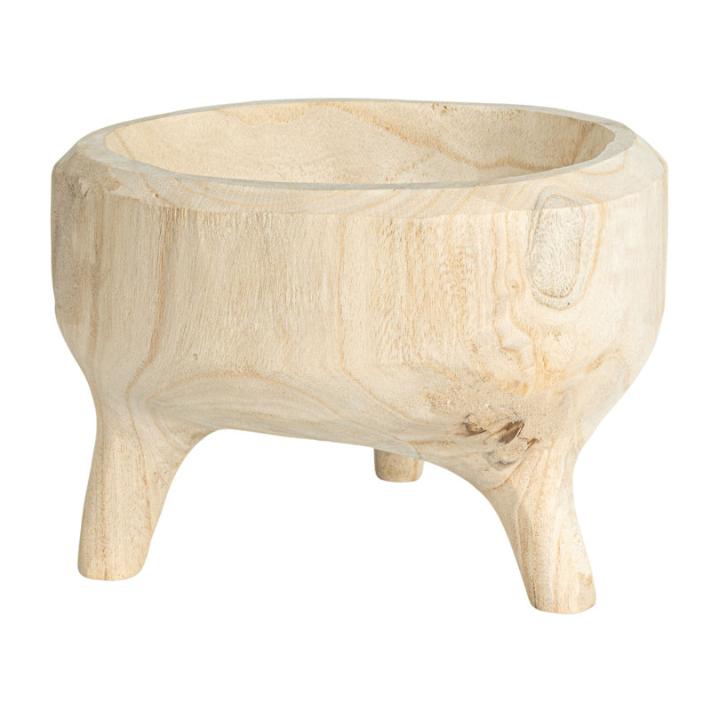 Bol en bois rustique Paulownia, Naturel