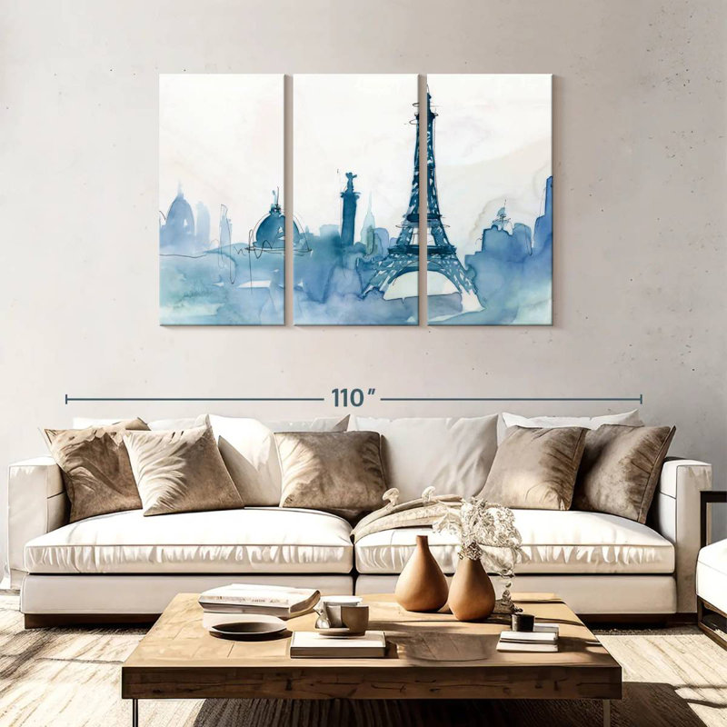 Rorry Ocean Blue Paris, 48" H x 74" W