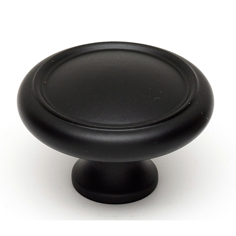 Mushroom Knob, Matte Black, 1" H x 1.5" W x 0.69" D