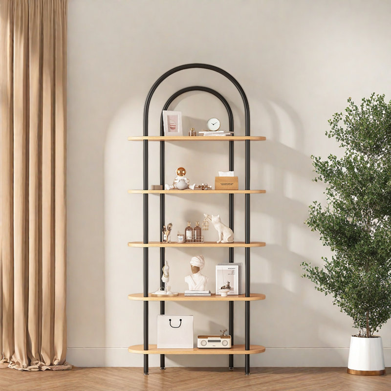 Janien, Dark Brown/Black, (5 Shelves) 79.9"H x 31.4"W x 11.8"D