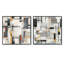 Coopar - Ensemble de 2 collages carrés à formes abstraites-101848022-101848023