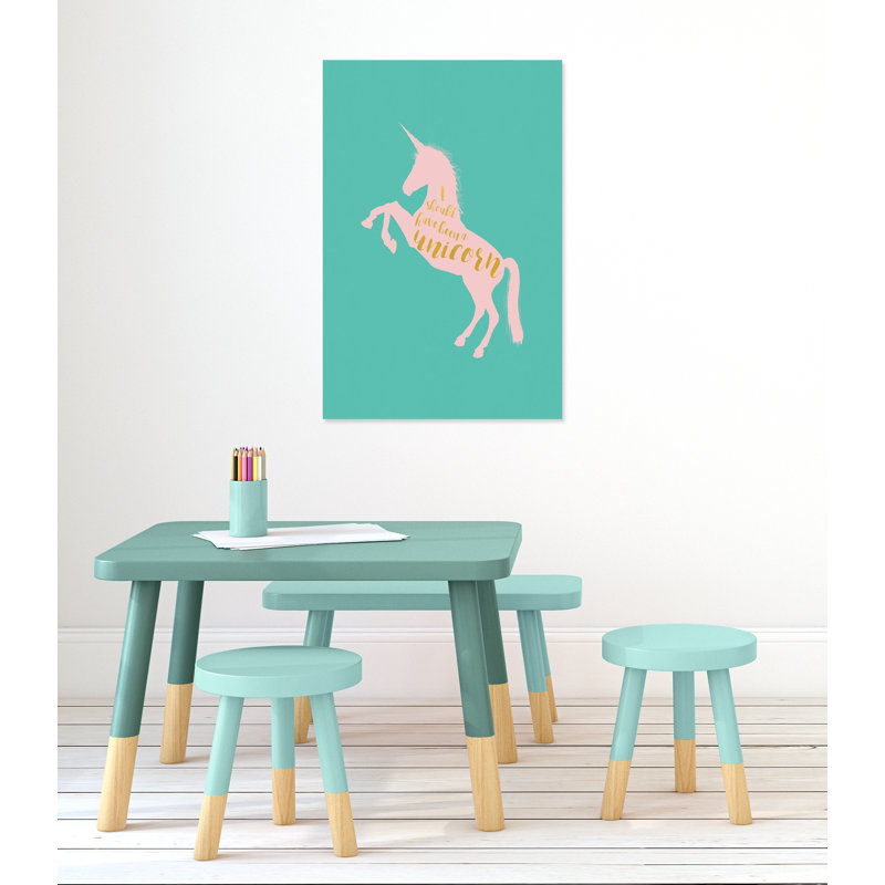 Art inspirant sur toile pour enfants, H 36 po x l 24 po x P 1,5 po, Sarcelle