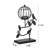 11.61" Bird Cage Iron Table Candle Lantern-1791480437
