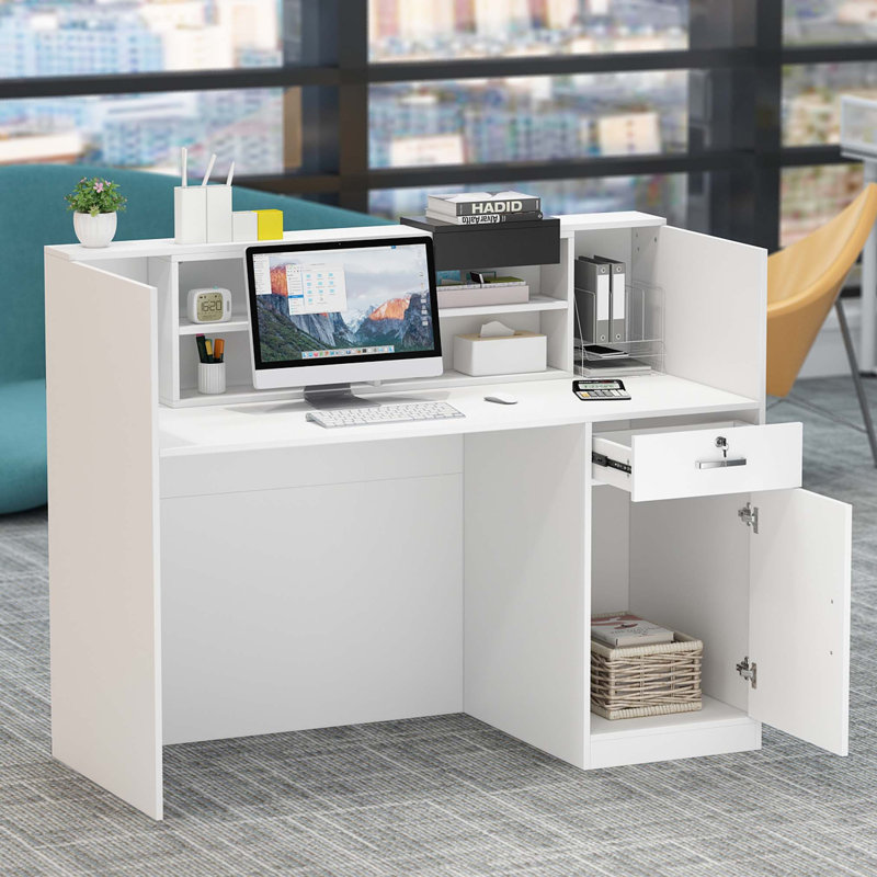 Rectangle Manufactured Wood Reception Desk