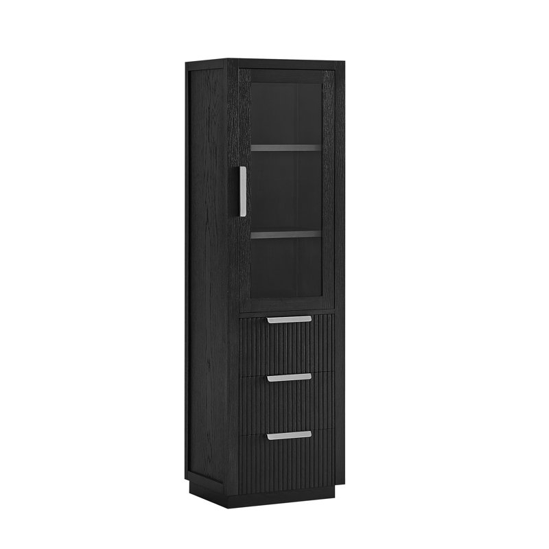 Allister 22in. Oak Weathered Black Storage Cabinet for Bathroom and Living Room, Oak Weathered Black
