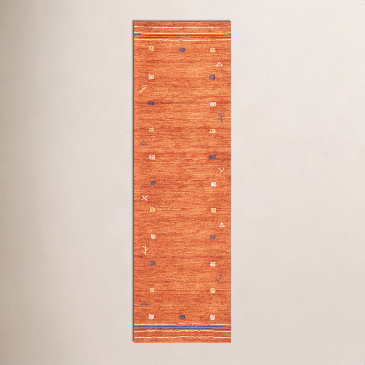Danette Rust Hand-Loomed Wool Rug, Runner 2'3" x 10'