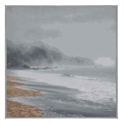 Washable Foggy Shore Coastal Area Rug