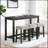Bar Table Set with Power Outlet, Bar Table and Chairs Set, 4 Piece Dining Table Set-508699968
