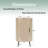 39" Tall Corner Cabinet with Shelf - Natural Wood 1-Door Cabinet with Rattan Decoration