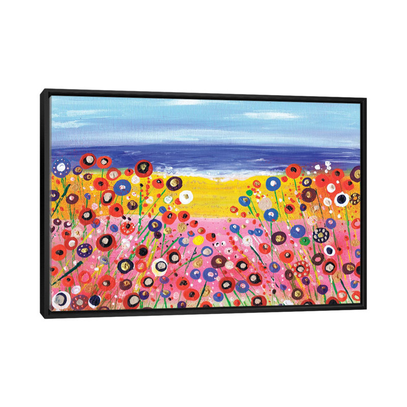 «A Summers Day», reproduction sur toile, H 18 po x l 26 po x P 1,5 po, Toile encadrée noire, Pas de tapis