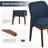  Bason 19.5" High Polyester Upholstered Dining Chairs with Solid Wood Legs-1222950291