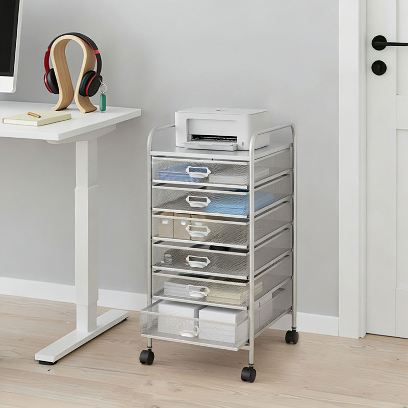 Mabil 6 Drawer Storage Drawer, Silver