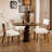 Mid Century Linen Upholstered Dining Chair With Wood Legs-2014121167