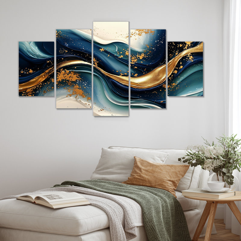 Chaumont - art mural vagues - art mural moderne pour le salon
