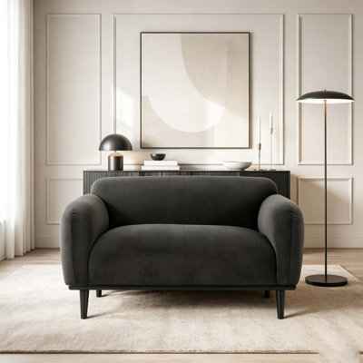Bouclé Fabric Loveseat Sofa