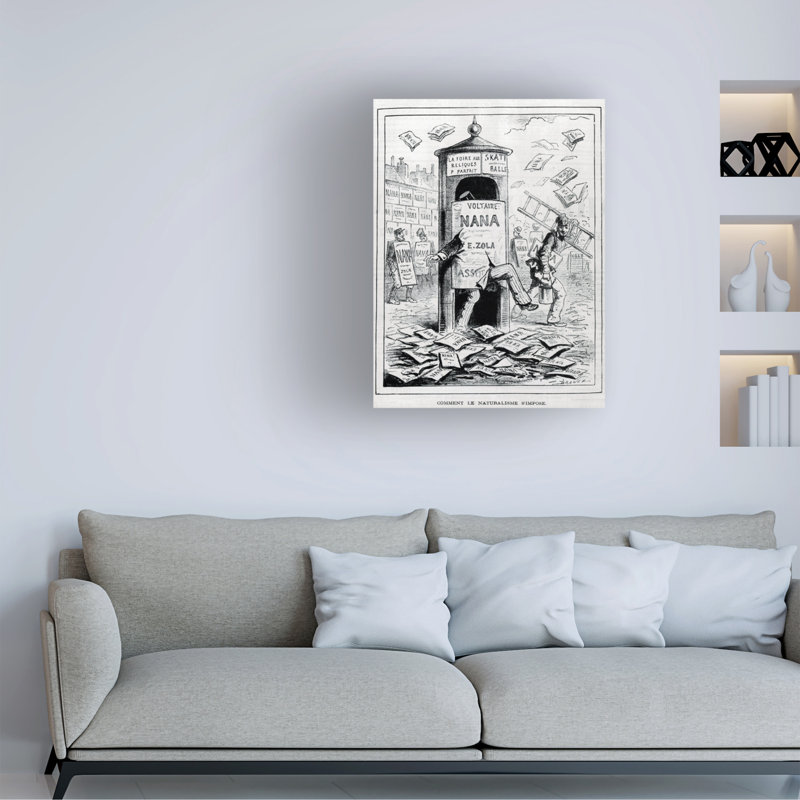 Anonyme, art satanique satirique, art sur toile du 19e siècle, H 19 po x l 14 po
