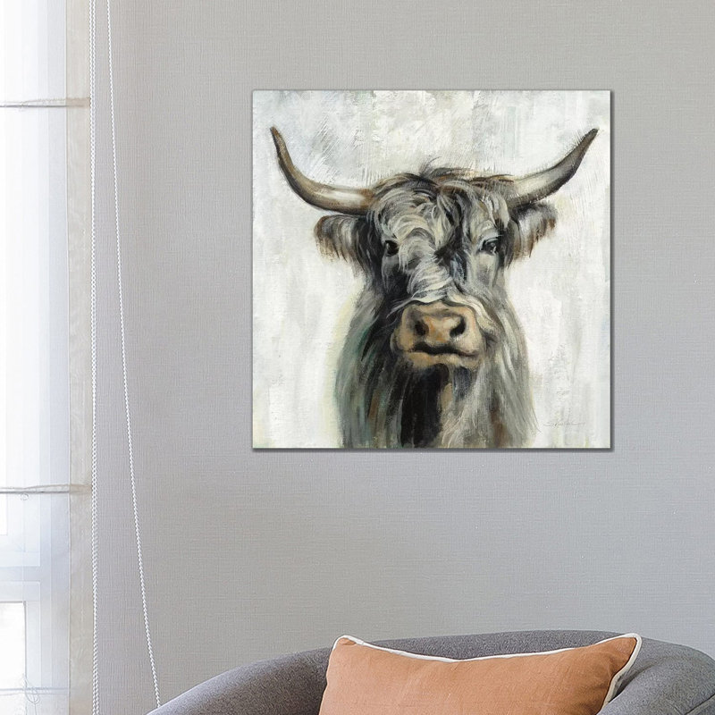 Highland Cow by Silvia Vassileva - Wrapped Canvas Print, 66.04 cm H x 66.04 cm W x 1.91 cm D