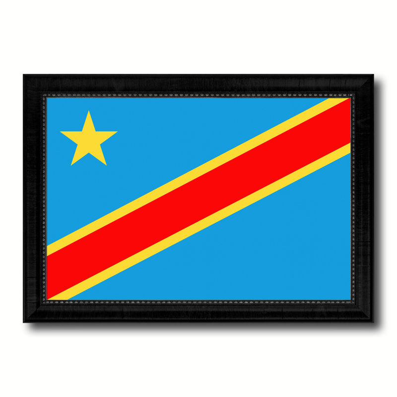 République démocratique du congo, impression sur toile, H 27 po x l 39 po x P 1 po, Encadrement noir