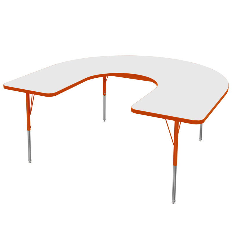 Table d'activité à hauteur réglable MG, H 30 po x L 66 po x l 60 po, Cerisier sauvage, Noir