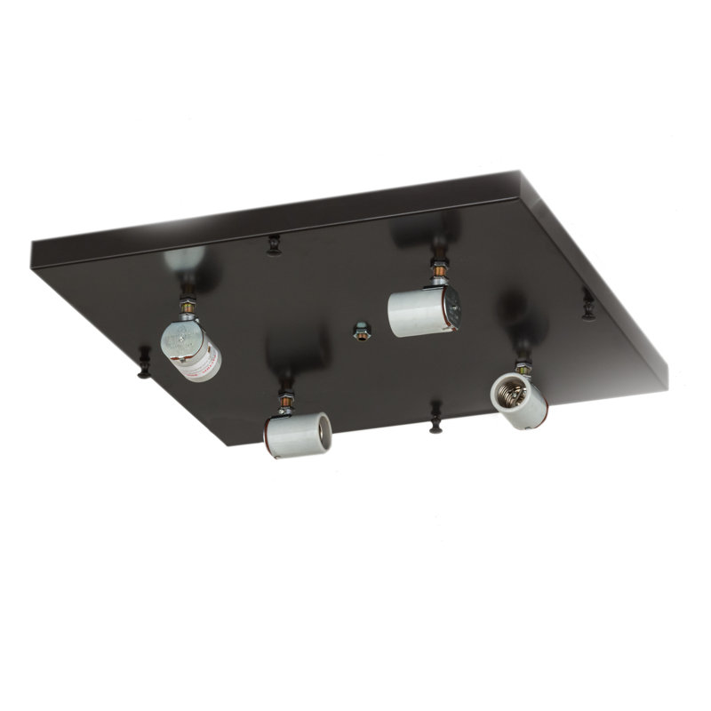 4 - Light Flush Mount, White Iridescent