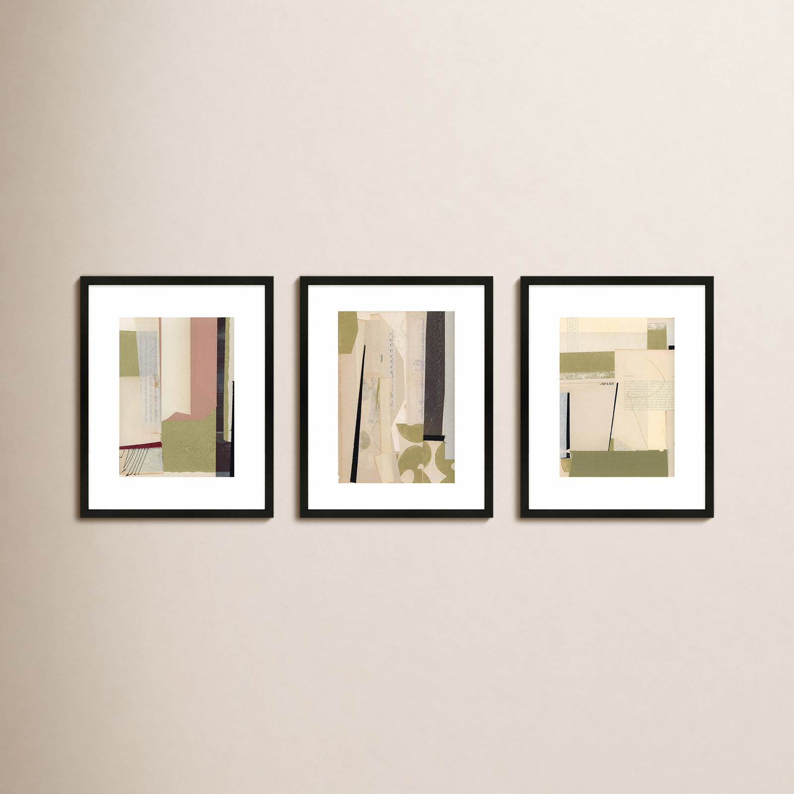 Again in Green 3-Piece Print Set, Maple, 20" H x 16" W