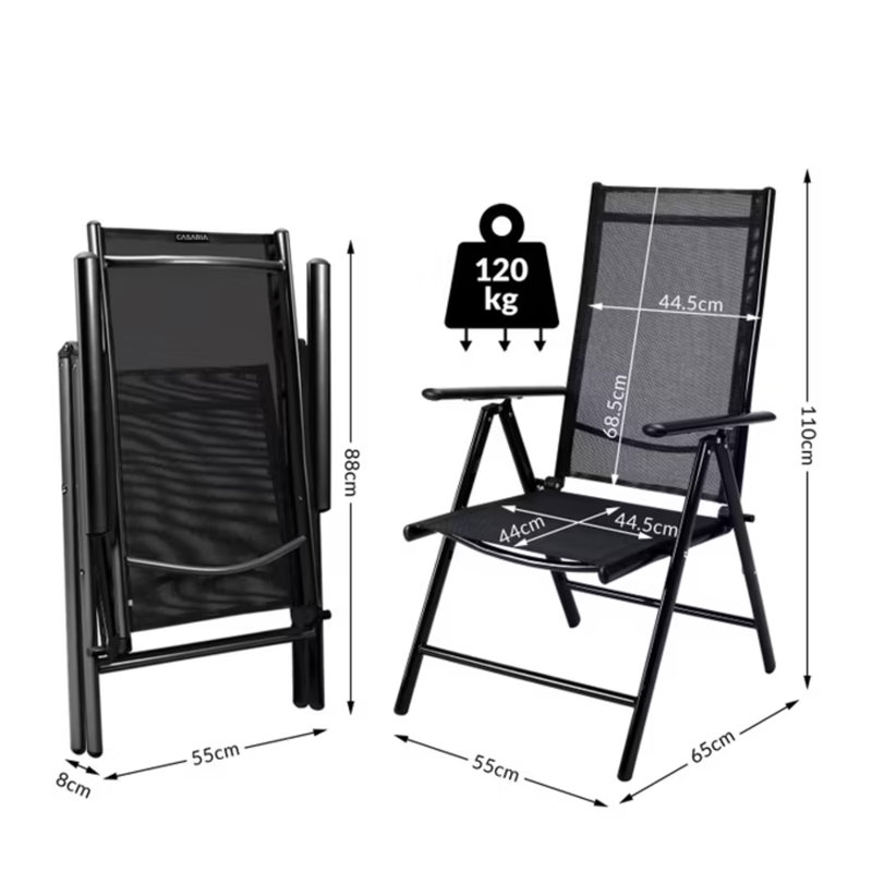 Garden chair Bern set of 3 Anthracite