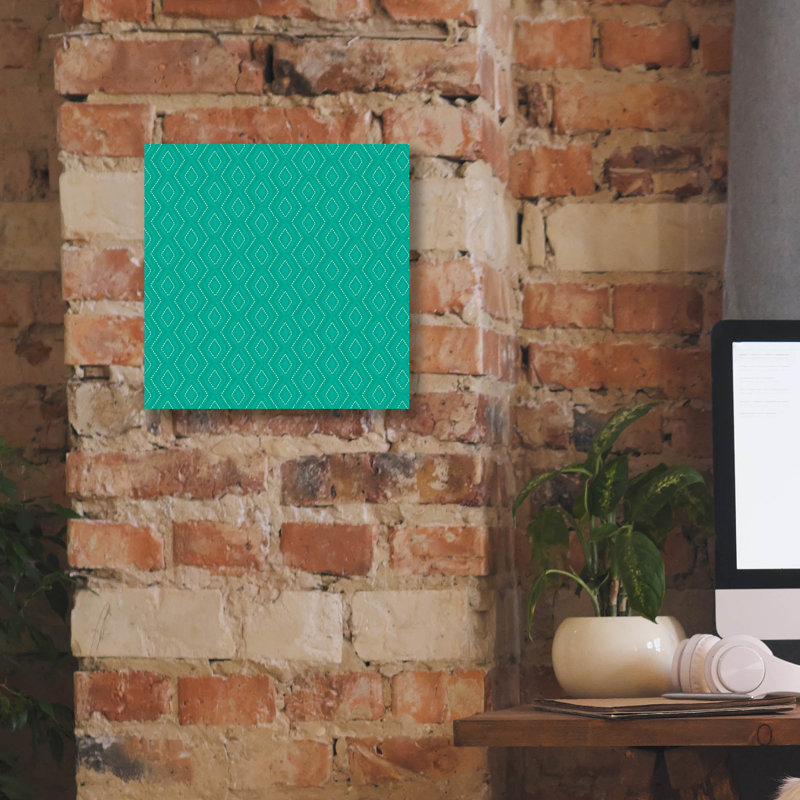 «Teal Diamonds» par Hello Angel, art mural sur toile, H 12 po x l 12 po x P 0,75 po