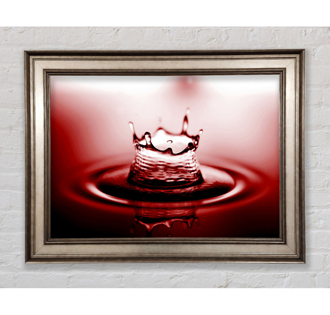 Gerahmtes Leinwandbild Red Water Droplet