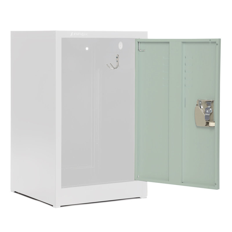 Casier pour enfants à 1 porte verrouillable à clé unique en acier H 24 po x l 15 po - Rangement pour les écoles, la salle de sport, la maison - Comprend une tablette, des crochets, une ventilation et un porte-carte - Assemblage facile