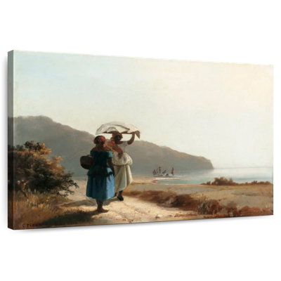 Gillard, deux femmes bavardant au bord de la mer, St. Thomas, 1856
