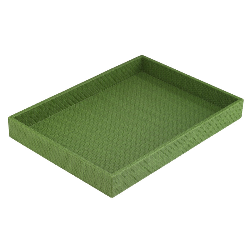 Wicker Vinyl Decorative Tray, Grass