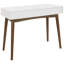 Le bureau blanc et noyer de style Mid-Century moderne facilite le travail ciblé dans la gestion efficace du bureau
