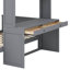 Lit mezzanine double avec lit simple attaché, étagère, bureau et garde-robe-114446969