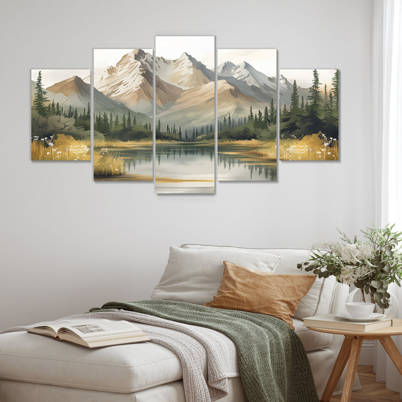 «Alaska Winter River Into Denali National Park II», ensemble d'art sur toile Alaska