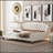 Modern Luxury Tufted Button Daybed, Full, Beige