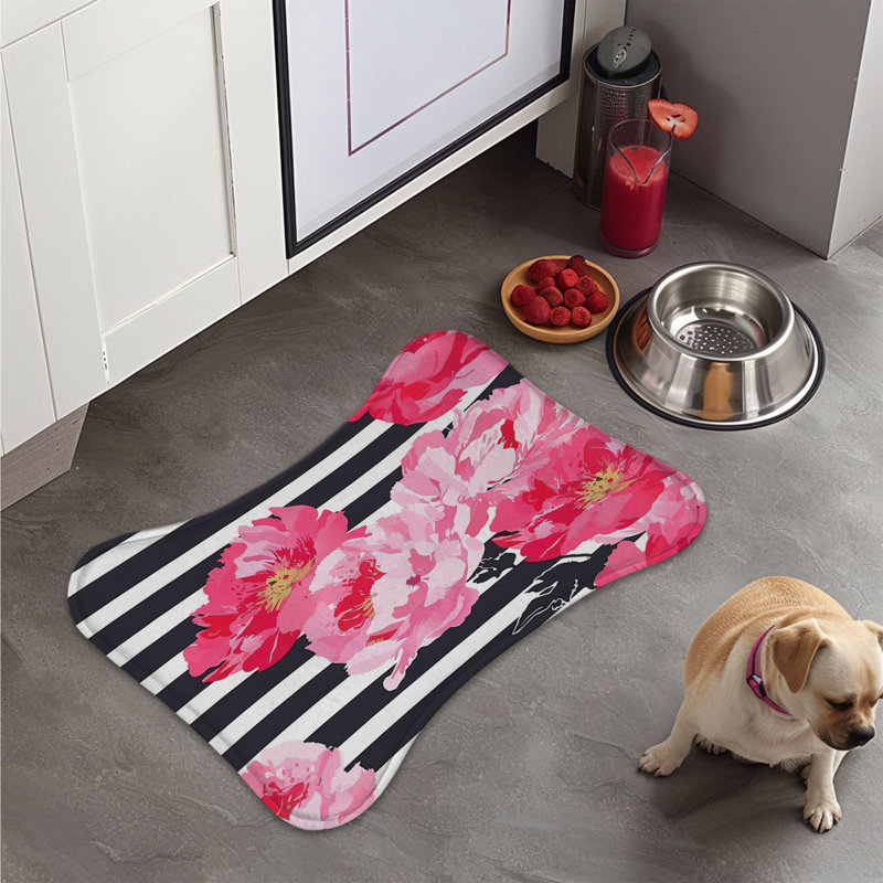 Tapis à rayures florales - 1 pièce, 18"