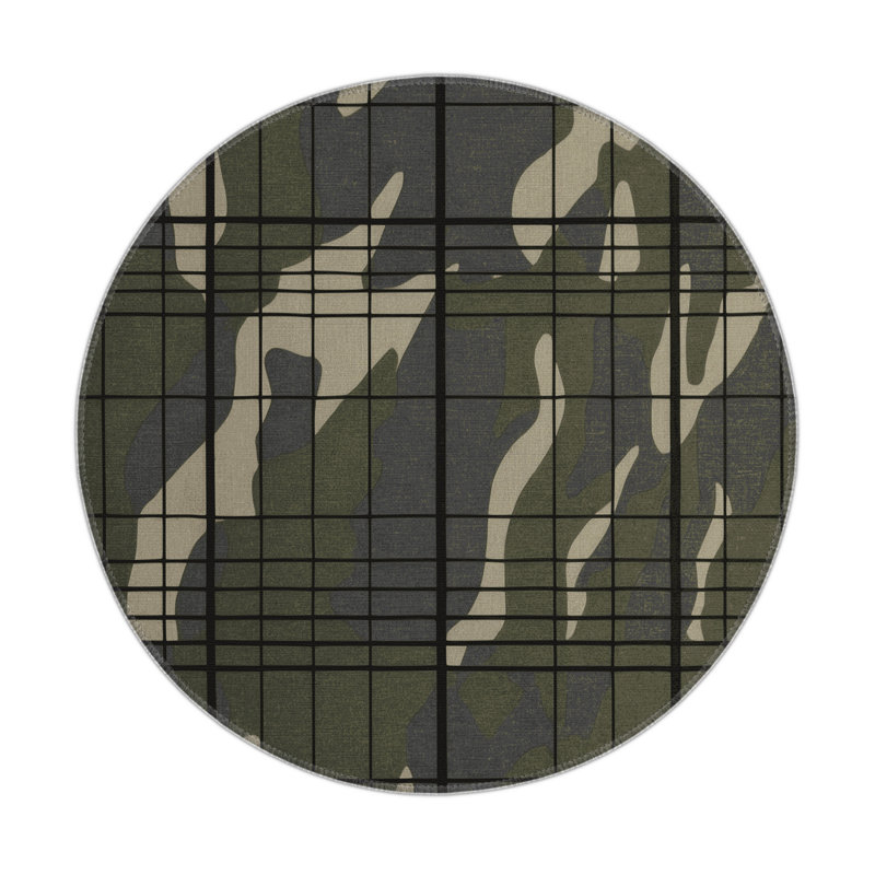 Boundary Warp Indoor And Outdoor Area Rug, Round 5'