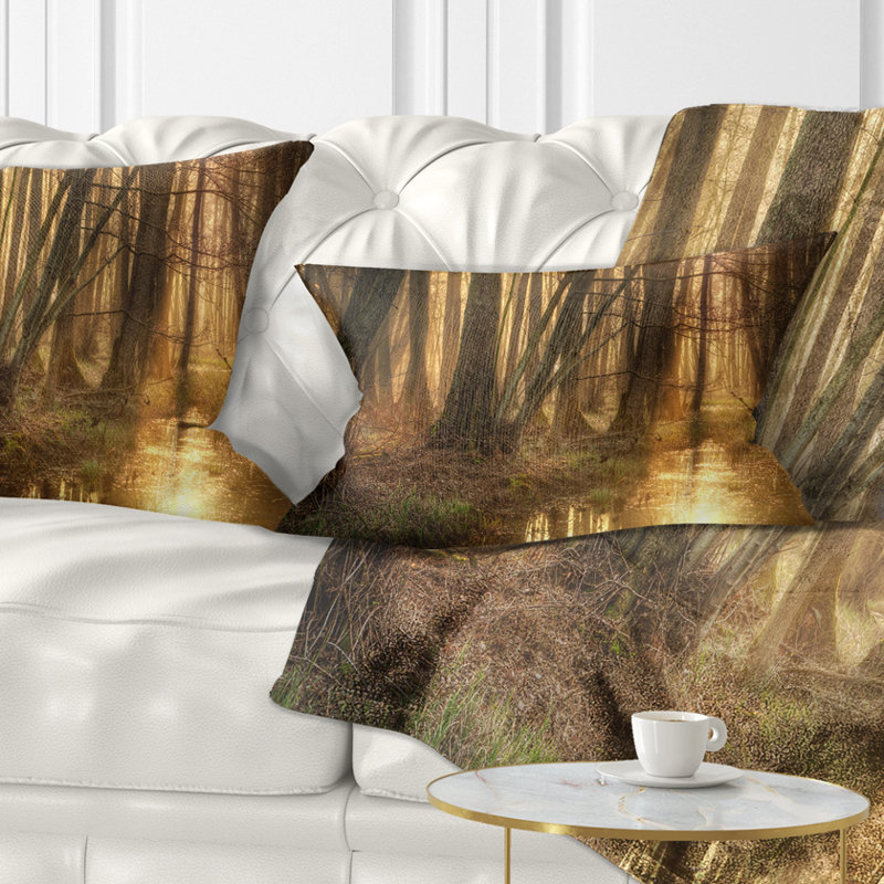 Coussin de photographie matinée dans une forêt dense, 12 po x 20 po, Coussin lombaire