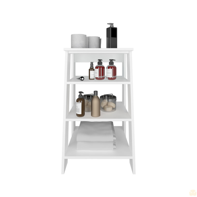 Linen Cabinet 29.7"H, Four Shelves, White
