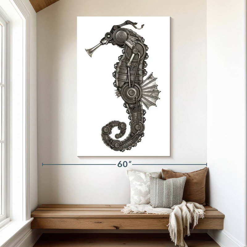 Brampt Steampunk Seahorse, 51" H x 34" W