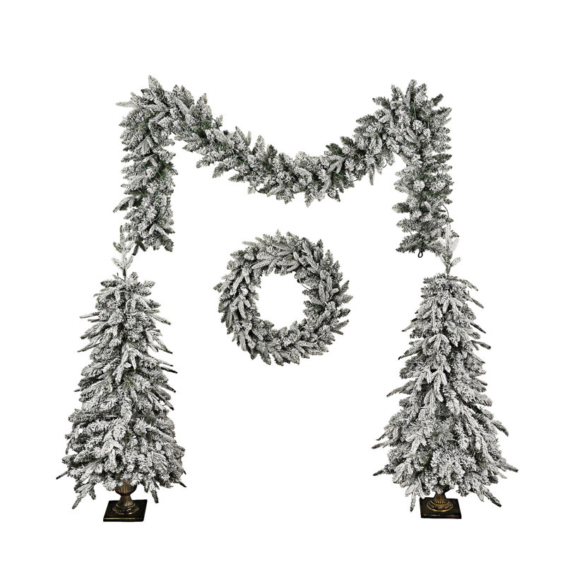 Ensemble d'arbres de Noël artificiels pré-éclairés
