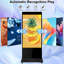 Borne d'affichage numérique RXFSP 43 po avec écran tactile, borne interactive sur pied, écran ACL IPS Full HD, totem commercial avec système Android 11 et lecteur multimédia publicitaire interactif