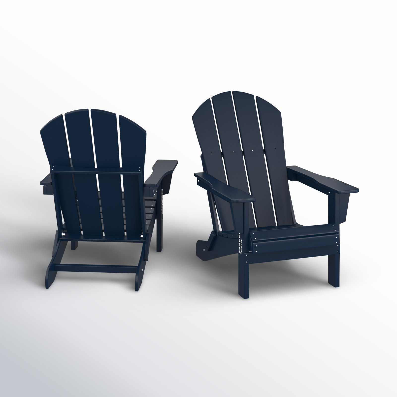 Laguna Foldable Outdoor Adirondack Set, Navy Blue
