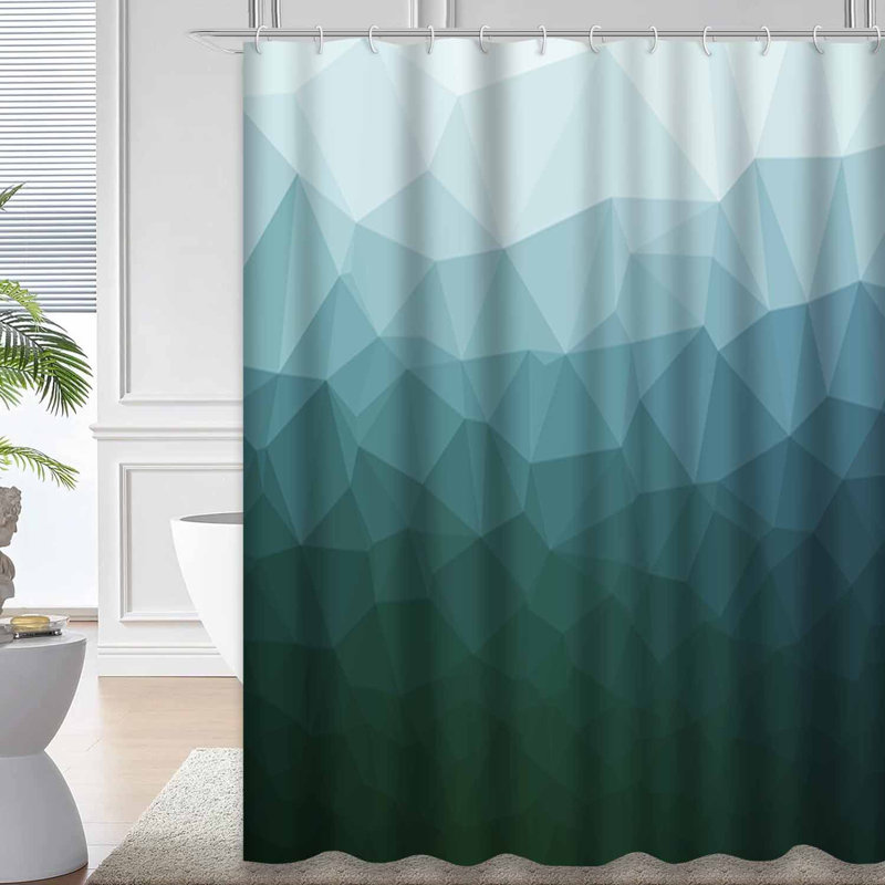 Rideau de douche triangulaire foncé foncé avec 12 crochets, L 72 po x l 84 po