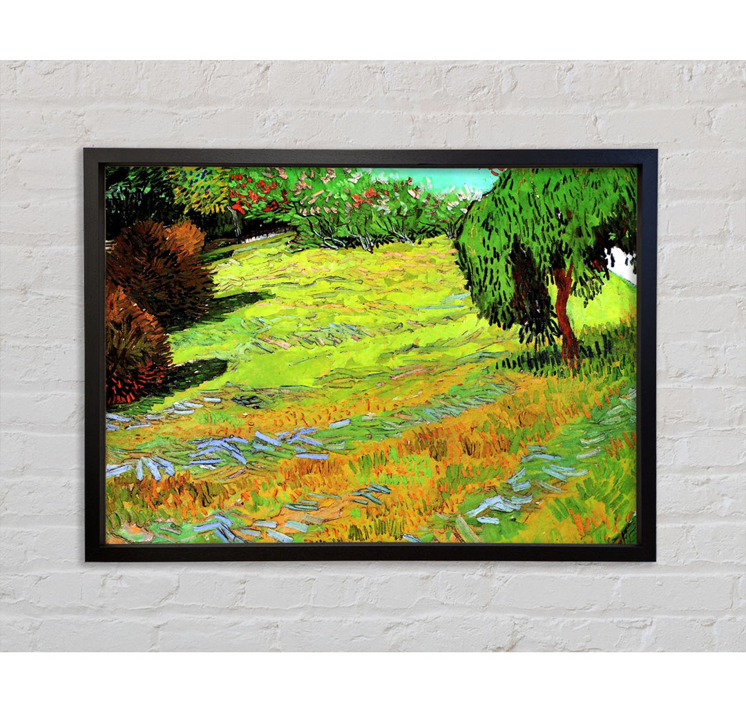 Sunny Lawn In A Public Park von Vincent Van Gogh - Einzelbildrahmen Kunstdrucke auf Leinwand