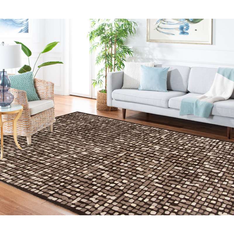 Tapis gris en laine / viscose touffeté à la main Martha Stewart, Rectangle 9 pi x 12 pi