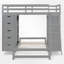 Lit superposé simple en forme de L avec bureau intégré et rangement-790938393