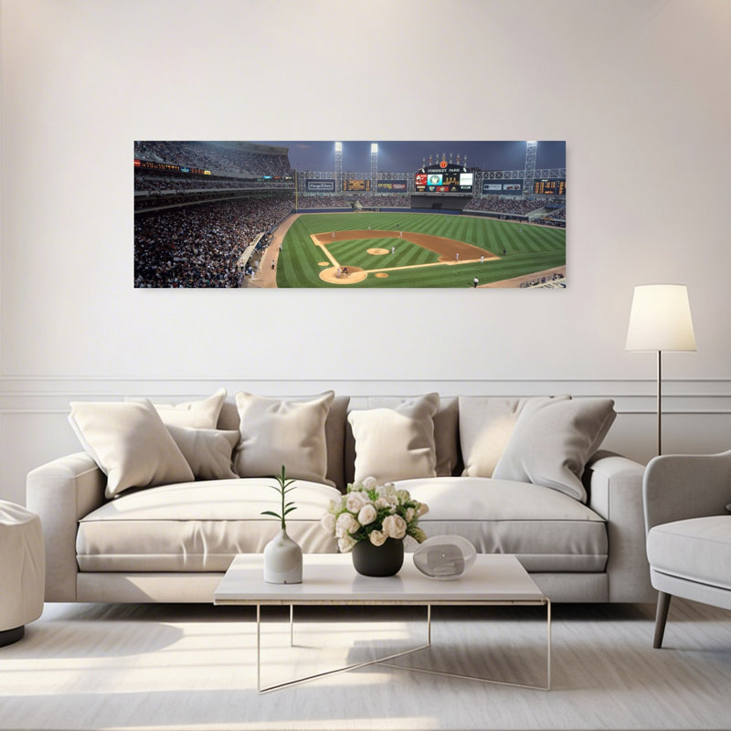 «Chicago Cubs Vs White Sox Baseball», Comiskey Park, Chicago, États-Unis, architecture contemporaine, art mural d'été